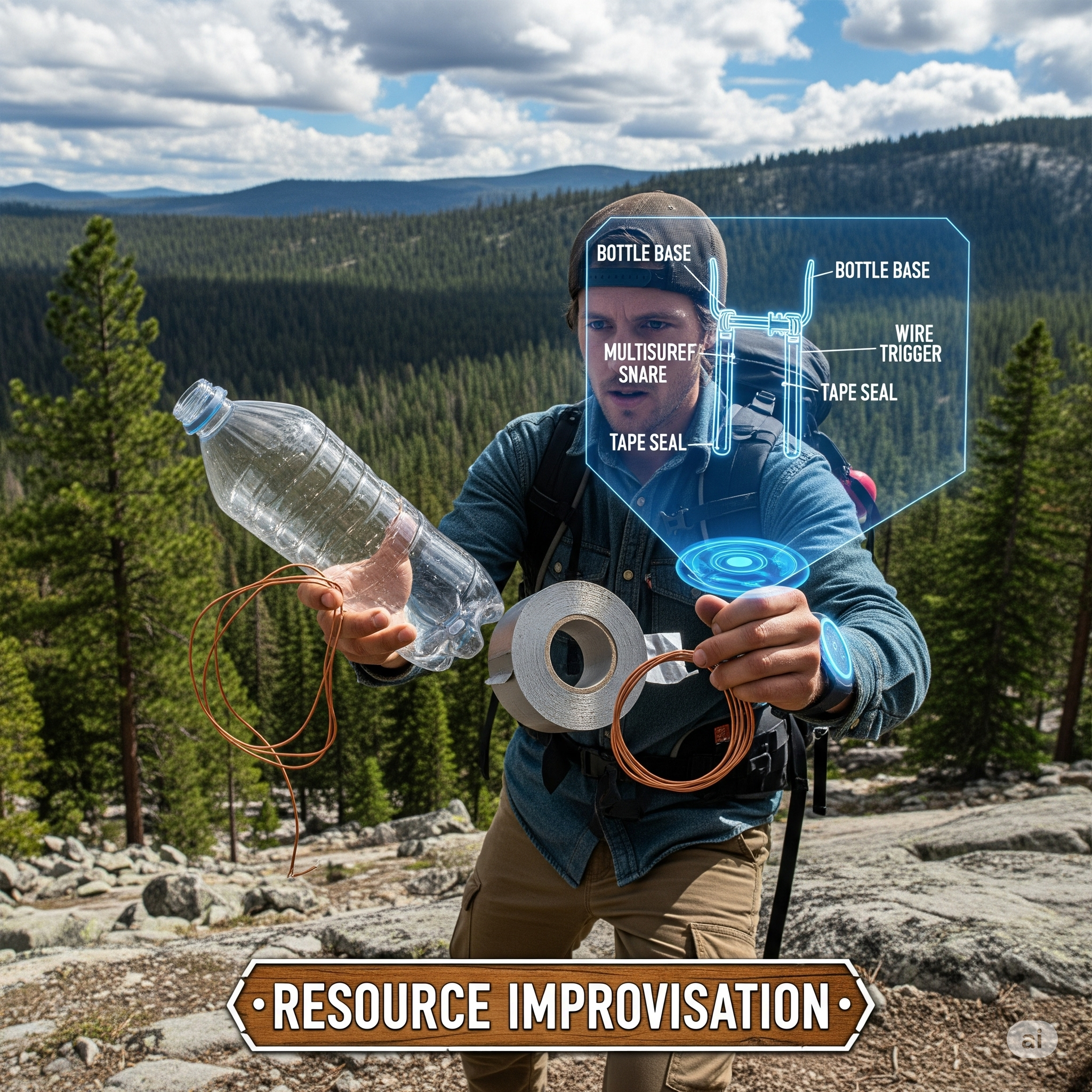 Improvised survival gear and field repairs in the mountains